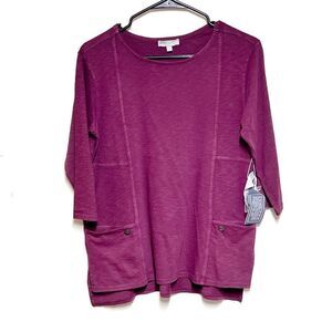 NWT Habitat 26927 River Wash Cotton Boxy Tee Capri Sugar Plum Sz XS/S